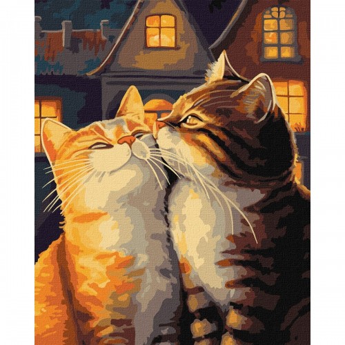 Картина по номерах "Закохані котики" 40x50 см (Ідейка)