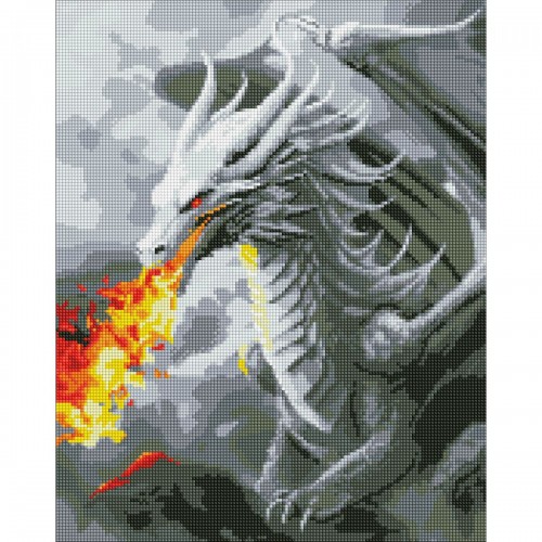 Алмазная мозаика "Огнедышащий дракон" 40х50 см (Ідейка)
