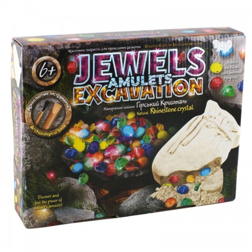 Набір для проведення розкопок "JEWELS AMULETS EXCAVATION" Гірський кришталь (Dankotoys)