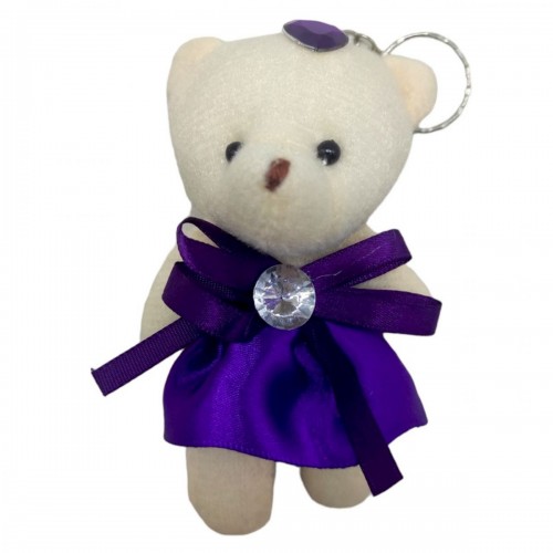 Брелок мягкий "Мишка в платье", фиолетовый (MiC)