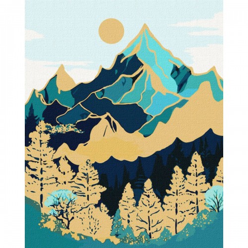 Картина за номерами з фарбами металік "Гірський ландшафт" 40х50 см (Ідейка)