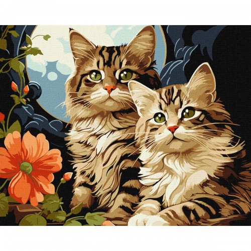 Картина по номерам "Очаровательные котики" 40х50 см (Ідейка)