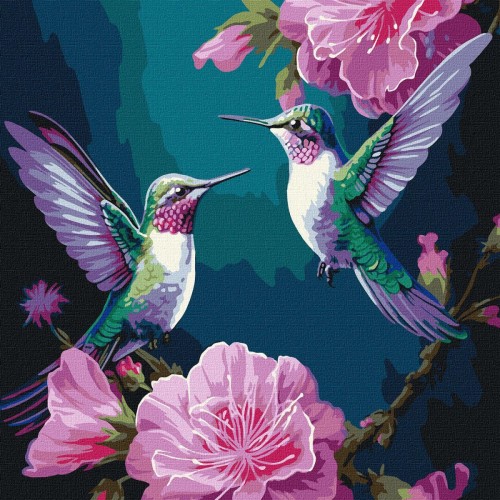 Картина по номерам с красками металлик "Сказочные птицы" 40х40 см (Ідейка)
