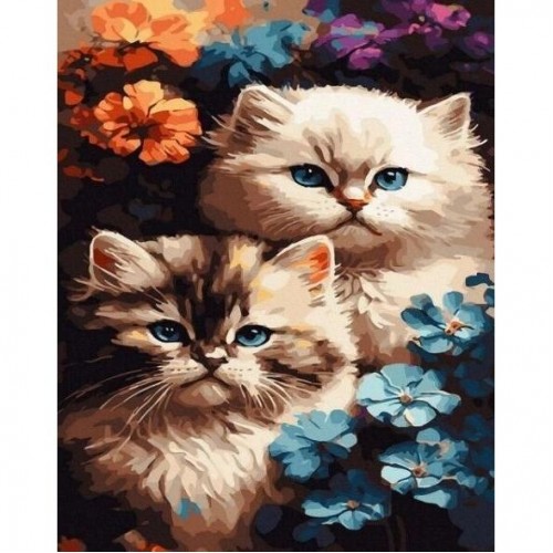 Картина за номерами "Чарівні кошенята" 40х50 см (Rainbow Art)