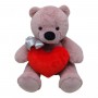 Мʼяка іграшка "Ведмедик з серцем", бузковий, 30 см (Селена)