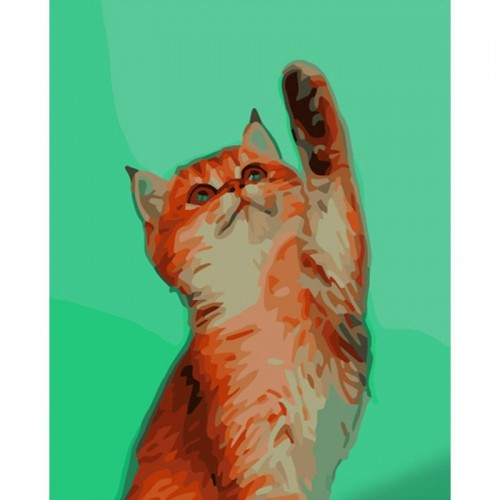Картина по номерам "Привет от кошки" ★★★ 40х50 см (Strateg)