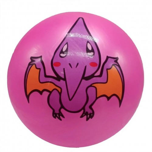 Мяч резиновый "Динозаврики" 23 см (розовый) (MiC)