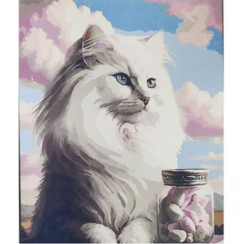 Картина за номерами "Пухнастий котик" 40х50 см (Strateg)