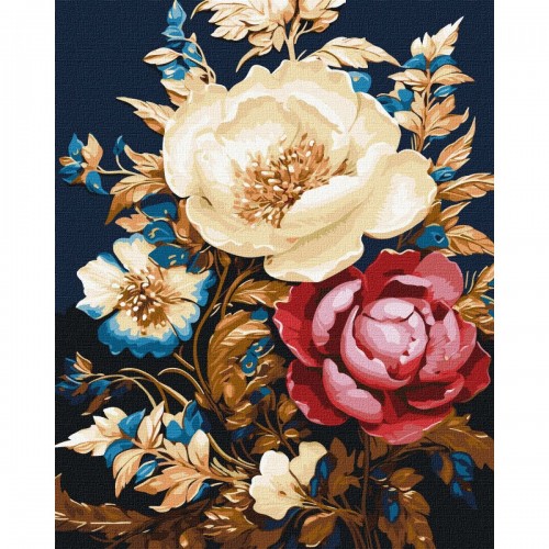 Картина по номерах з фарбами металік "Квіткове диво" 40x50 см (Ідейка)