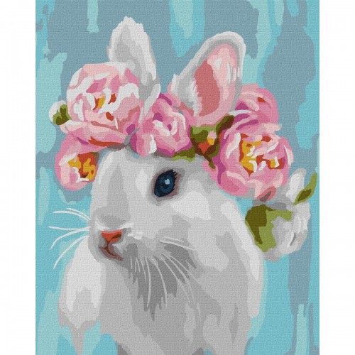 Картина по номерам "Белый кролик" 40х50 см (Ідейка)