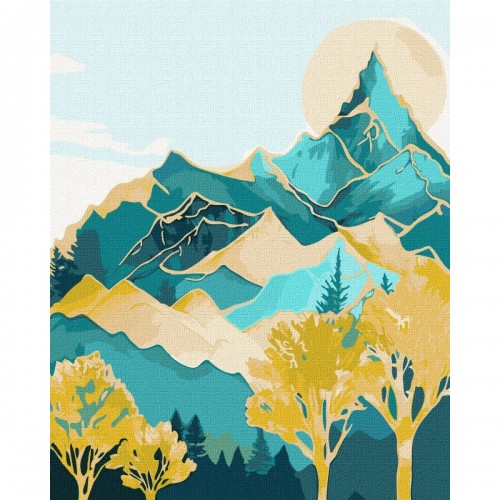 Картина за номерами з фарбами металік "Гірські вершини" 40х50 см (Ідейка)