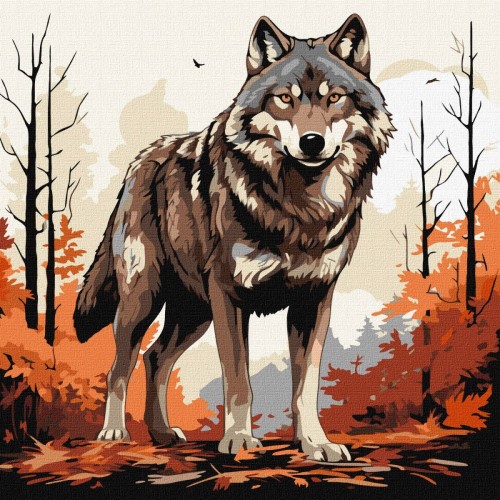 Картина по номерам "Хитрый волк" 40х40 см (Ідейка)