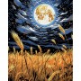Картина за номерами на чорному фоні "Пшениця серед зоряного неба" 40х50 (Strateg)