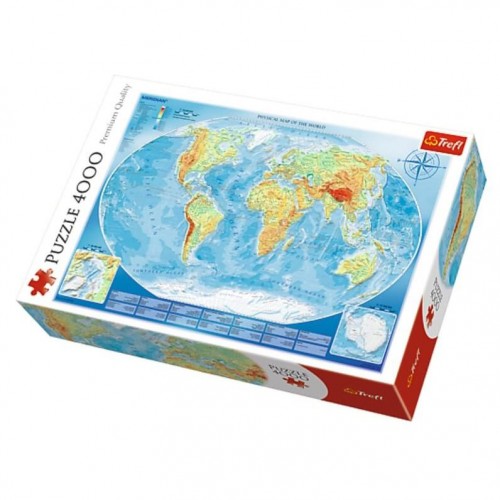 Пазл "Велика фізична карта світу" (4000 елементів) (Trefl)