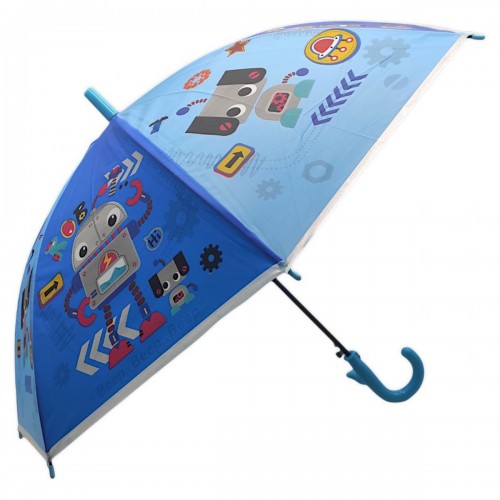Дитяча парасолька-тростина "Роботи", блакитний (66 см) (MiC)