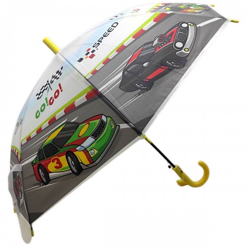 Детский зонт-трость "Автогонки", желтый (66 см) (MiC)