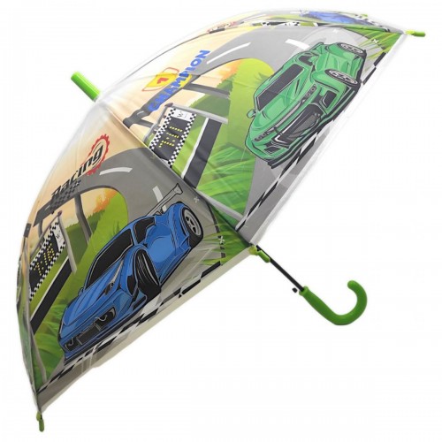 Детский зонт-трость "Автогонки", зеленый (66 см) (MiC)