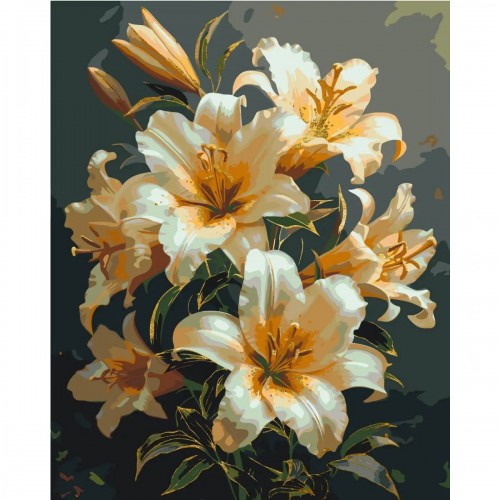 Картина по номерам с красками металлик "Яркие лилии", 40х50 см (Origami)