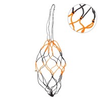 Сумка-сетка для мячей, 40 см (черно-оранжевая)