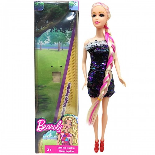 Кукла в платье с пайетками (блондинка в фиолетовом) (MiC)