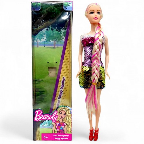 Кукла в платье с пайетками (блондинка в радужном) (MiC)