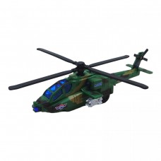 Вертолет военный, инерционный, металлический (зеленый)