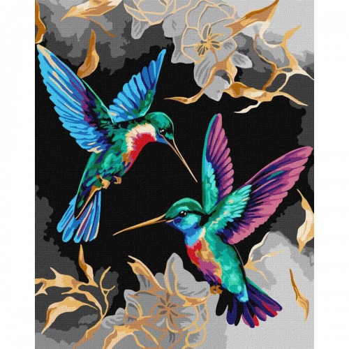 Картина по номерам с красками металлик "Танец колибри" 40х50 см (Ідейка)