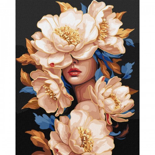 Картина за номерами з фарбами металік "Квіткова красуня" 40х50 см (Ідейка)