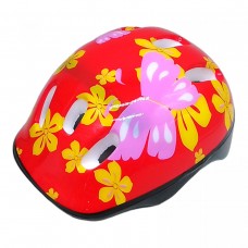 Дитячий захисний шолом для спорту, квіти (червоний)