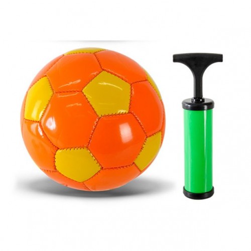 Мʼяч футбольний PVC №2 з насосом (помаранчевий) (HQZ)
