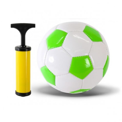 Мʼяч футбольний PVC №2 з насосом (біло-зелений) (HQZ)