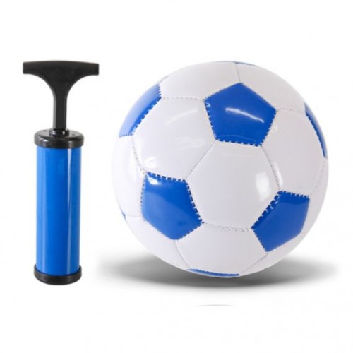 Мяч футбольный PVC №2 с насосом (бело-синий) (HQZ)