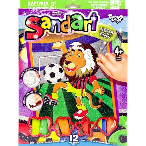 Фреска з кольорового піску "Sandart" лев (Dankotoys)