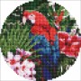 Алмазная мозаика на круглом подрамнике "Яркий попугай", 19 см (Ідейка)