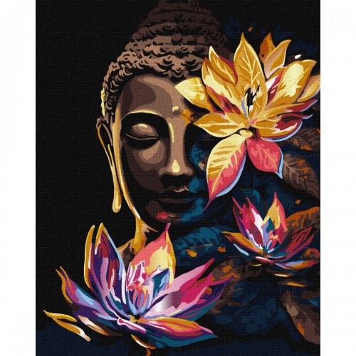 Картина по номерам "Будда с лотосами" 40х50 см (Ідейка)