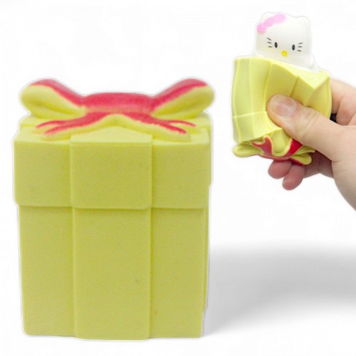 Игрушка-антистресс "Hello Kitty в подарке" (желтый) (MiC)