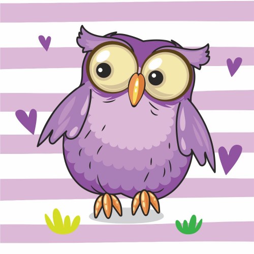 Картина за номерами "Фіолетова сова" 30х30 см (Strateg)