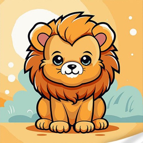 Картина за номерами "Милий лев" 30х30 см (Strateg)