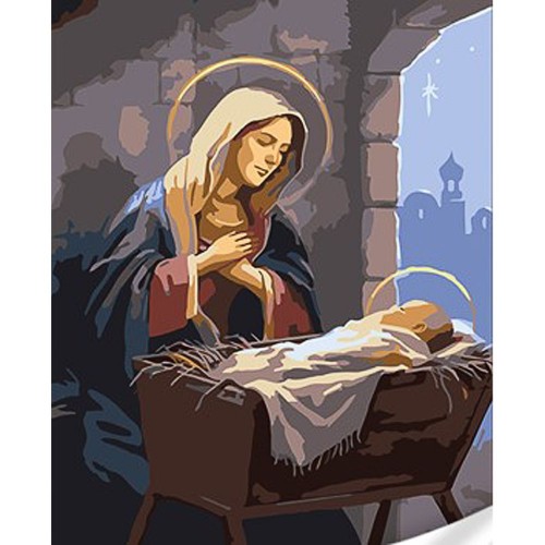 Картина по номерам "Богородица над ребенком" 30х40 см (Strateg)
