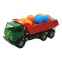 Машинка "Самоскид" з кульками (зелена + червона) (Orion)