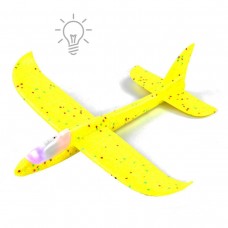 Пенопластовый самолет пенолет, 48 см, со светом (желтый)