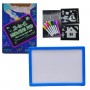 Дошка для малювання WQ 700-1 2 в 1, трафарети, маркери “пиши-стирай”, в коробці (MiC)
