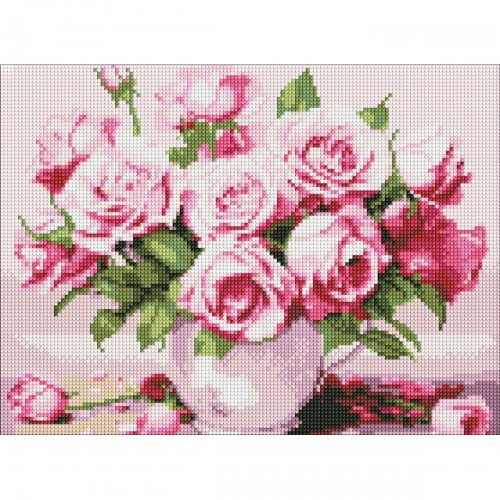 Набір з алмазною мозаїкою "Рожеві троянди" 30х40см (Ідейка)