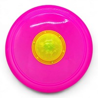 Летающая тарелка со светом, 22,5 см. (фризби), розовая