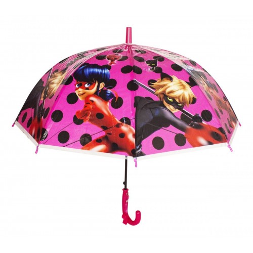 Зонтик детский "Леди Баг и Супер Кот", розовый в горошек (MiC)