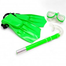 Набор для плавания (маска, ласты, трубка), зеленый  L/XL 34-38