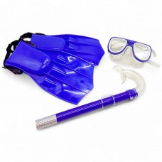 Набор для плавания (маска, ласты, трубка), синий  L/XL 34-38