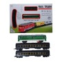 Железная дорога "Rail Train", 27 элементов, звук, подсветка, локомотив, 2 вагона (зеленый) (BAO YU LE)
