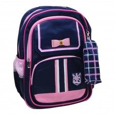 Детский рюкзак с пеналом (40 см.), сине-розовый