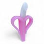 Прорезыватель для зубов "Банан-щетка" (розовый) (Lindo)